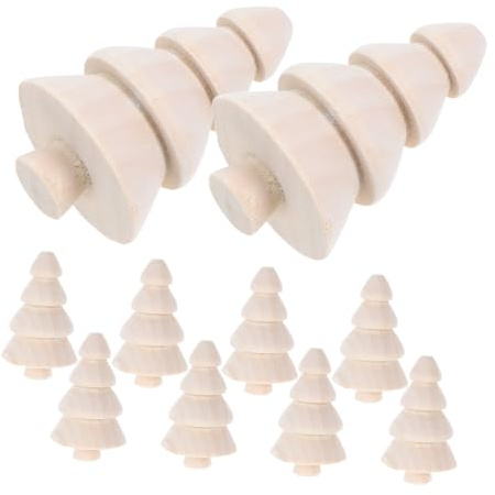 SHINEOFI 10 Piezas adornos artesanales fabricación de adornos artesanía del árbol de navidad de madera de navidad árbol de madera en blanco arbol de loto