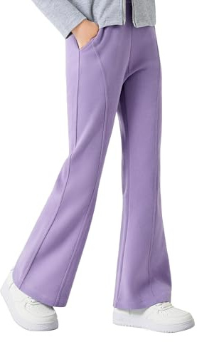 Hoseay Pantalones Deportivos Niñas Cintura Alta Pantalón 10-11, Morado