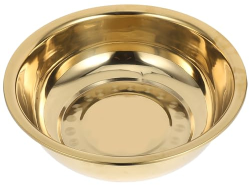 Holibanna Thickened 38cm Stainless Steel Large Mixing Bowl and Wash Basin Copper-Colored Finish Multi-Functional Kitchen Dough Bowl for Vegetable Washing and Foot Soaking