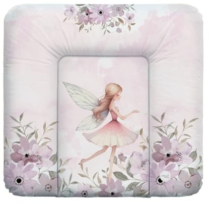 CEBA BABY Weiche Wickelauflage 75x72 cm – Wickelmatte für feste Unterlagen, Basic, OEKO-TEX® Standard 100 (Meadow Fairy)