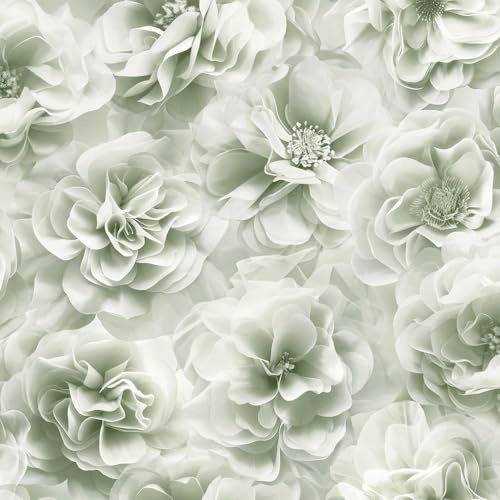 Debona Bloom Floral Themed Large Scale Blossom Flower Wallpaper for Bedrooms Feature Walls Hallways in Sage Green (3053)