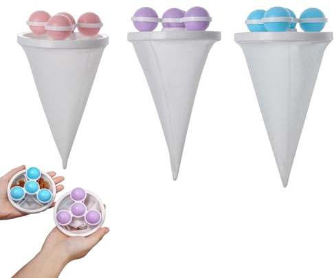 Filterbälle Waschmaschine, Waschmaschine Haarfilterbeutel, Waschmaschinen Haarfilter Für Tierhaare, Wiederverwendbarer Schwimmender Fussel- & Haarfänger, Wäschefilter Gegen Verstopfung (3pcs)