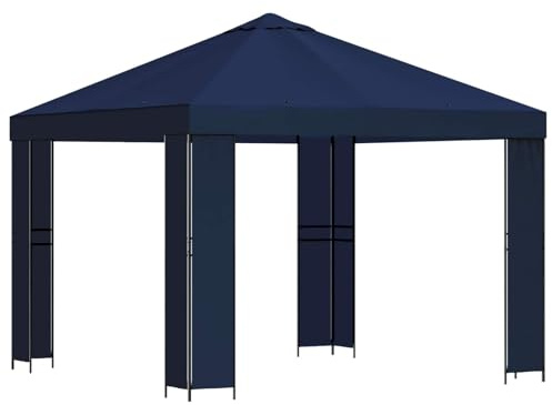 vidaXL Pavillon 3 x 3 m Blau Polyester und Stahl 190