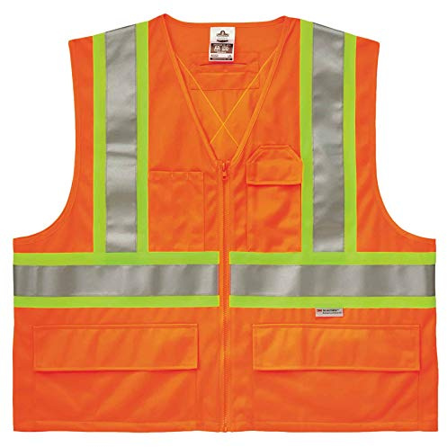Ergodyne - 26187 GloWear 8235ZX ANSI Two-Tone High Visibility Orange Safety Vest with X-Back, 2XL/3XL