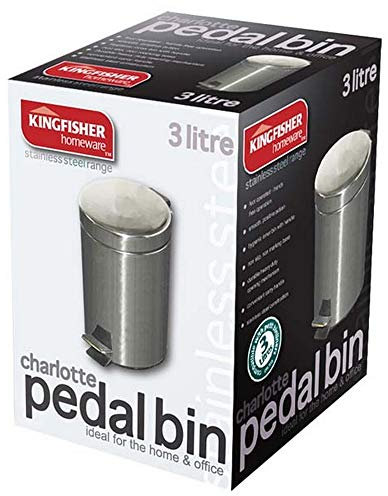 King Fisher Stainless Steel Pedal Bin, Silver, 3 Litre