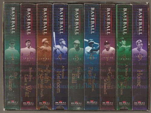 Baseball, A Film by Ken Burns - 9 VHS TAPES, Set of 9 VHS Tapes in Slipcase - Published 1994
