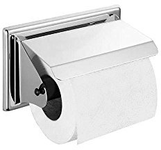 Haceka Papierrollenhalter Standard mit Deckel, Metall, Silber, 15 x 15 x 9 cm