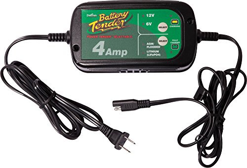 Battery Tender 022-0209-DL-WH 4A Selectable Charger is an AGM/Standard or GEL/Lithium Iron Switchable, 12v or 6v Switchable at 4a, Includes Rings & Clips. It Will Never Over Charge Your Battery