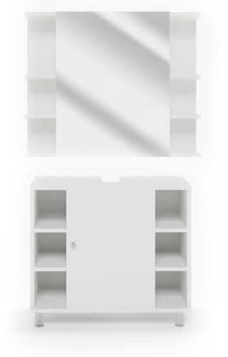 Vicco set mobili bagno Fynn, Bianco, 2 parti