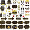 Happy Birthday Party Foto Requisiten mit Stab (49 Counts) für Sie Ihn, lustige Geburtstagsdekoration, Schwarz und Gold, Konsait Gastgeschenke Kinder Erwachsene Männer Frauen Photo Booth Props
