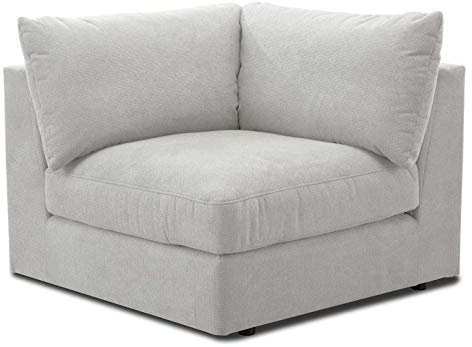 CAVADORE Sofa-Modul Fiona Spitzecke / Ecke für Wohnlandschaft oder XXL-Sessel / 107 x 90 x 107 / Webstoff beige