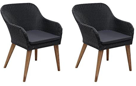 vidaXL 2X Gartensessel Poly Rattan Gartenstuhl Gartenmöbel Sessel Stuhl Stühle