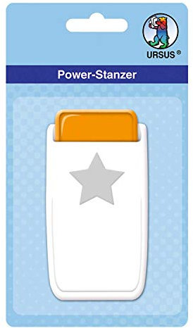 Ursus 19750026 - Power Stanzer mittel, Stern, Motivbreite ca. 2,5 cm, aus Kunststoff mit Metallstanze, für verschiedene Papierstärken und andere Materialien