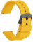 WOCCI 22mm Orologi Cinturino in Silicone per Uomo e Donna con Fibbia Nera (Giallo)