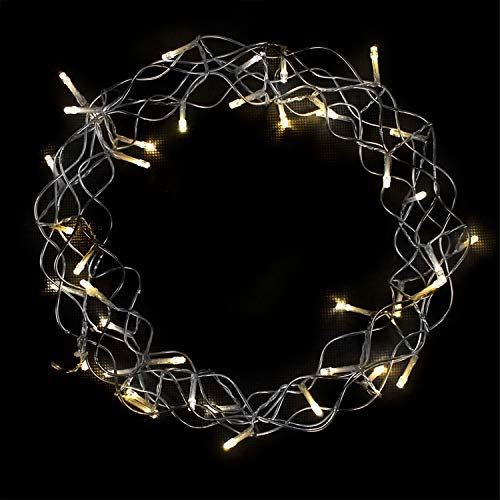 LED Metall Kranz Hängekranz Timer Tischdekoration Deko 40 LED Ø30cm warmweiß Batterie