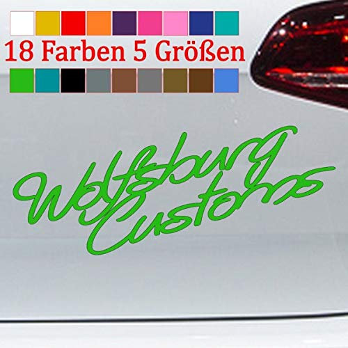 generisch Aufkleber Wolfsburg Customs Golf Polo UP Auto CAR Style Kleber Tuning S-XXL