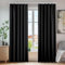 Deconovo Vorhang Blickdicht Gardinen Kälteschutz Schallschutz mit Kräuselband, 160x140 cm(HöhexBreite), Schwarz, 2er Set