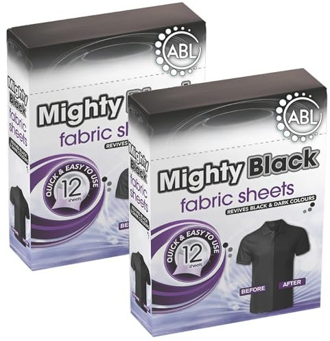 Black Colour Fabric Sheets | Colour Restorer to Black Faded Clothes | Revives Black and Dark Colours 2 Pack