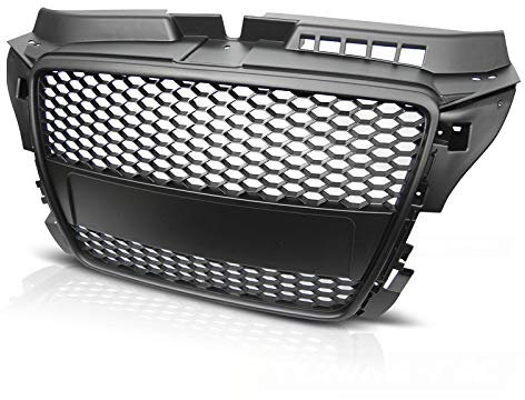 Parrilla delantera compatible con Audi A3 8P RS-Type 2008 2009 2010 2011 2012 Sportback 3 puertas 5 puertas parrilla central delantera Sport GV-44 rejilla de malla de panal deportiva negra