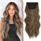 FESHFEN Clip in Extensions, 4PCS 50 cm Haarverlängerungen mit Clips Synthetik Gewellte Haarextension Rotbraun gemischt Aschblond Wavy Wellig Haar Extensions Clip in Haarteil für Frauen, 180g