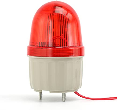 Telituny Rotes Warnleuchte, 110dB Blitz-Sirene Kontrollleuchte Tonalarm und LED-Licht, Geringem Stromverbrauch Notlicht Warnlampe mit Summer für Familien, Hotels und öffentliche Gebäude(24V)