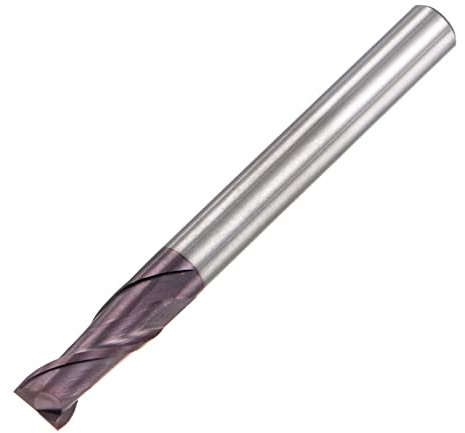 sourcing map VHM Schaftfräser 5 mm, 2 Zähne Klingenlänge 13 mm Rötlich (passiv)-Beschichtung CNC Fräser für Edelstahl, Verbundwerkstoffe und Legierungen, Rot