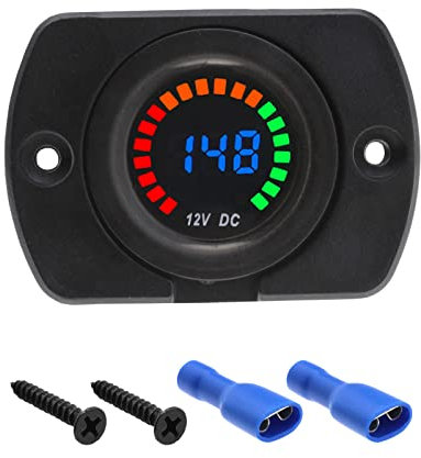 eMagTech LED Digital Voltmeter Spannungsmessgerät 12V Wasserdichtes Batterie Tester mit LED-Licht Digitalbildschirm für Marine Auto Motorrad Boot Wohnmobil LKW ATV UTV