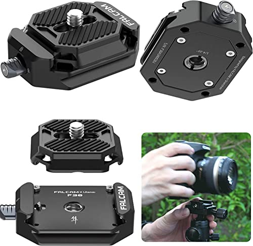 Falcam F38 Camera Quick Release Plate w 1/4 to 3/8 Screw Thread, Quick Release System QR Plate Camera Tripod Mount Adapter for Sony Canon Monopod DSLR Stabilizer Slider DJI Switch Between Stablizer