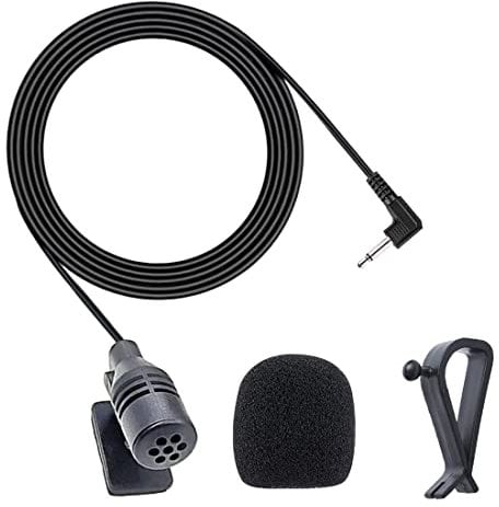 MICMXMO 3.5 mm Car Microphone Portable External Microphone Assembly for Car Vehicle Head Unit Bluetooth Audio Stereo Radio GPS DVD, 3 m Cable, Plug and Play