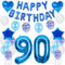 Luftballons 90. Geburtstags deko Mann blau set, Geburtstagsdeko 90 jahre Geburtstag Dekoration Mann blau,Folien ballons 90 Geburtstag deko banner,girlande deko 90. geburtstag Mann deko
