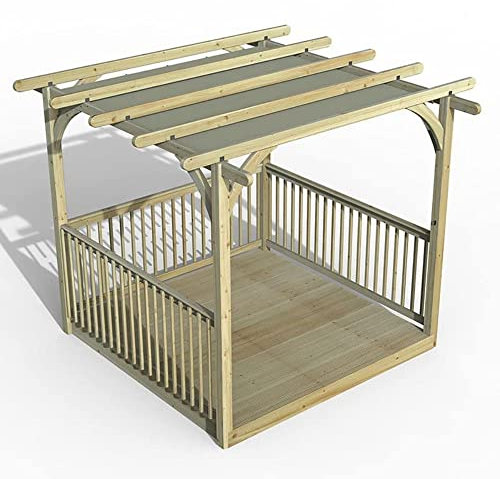 Forest Garden Ultima Pergola and Decking kit 3 x Balustrade with Canopy