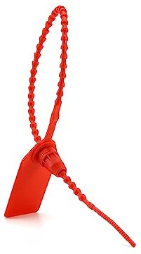 QWORK® 200 Stück Kabelbinder mit Beschriftungsfeld, Selbstsichernde Schild für Kabelmanagement und Schuhe Kleidung Gepäckanhänger Verwendet (Rot)