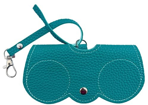 Nounex21 - Premium Sonnenbrillen Schutzetui, tragbares Brillenetui, modischer Sonnenbrillen-Halter, weiches PU-Leder, 12 Farben (Türkis)