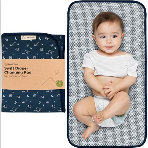 Tragbares Wickelunterlage für Unterwegs - Wickelunterlage Waschbar - Faltbar Baby Wickelauflage Wasserdicht - Kleines, Leicht Wickelunterlagen für Baby (Planets)