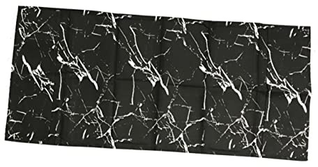 Washing Machine Cover Single Door 55x130cm Cotton Linen Dustproof | Home Use for Microwave Oven, Black Marble Print, Space Saving Room Organization and Isolation