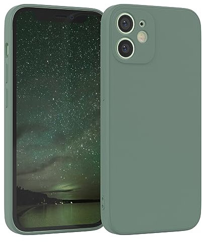 EAZY CASE - Silikonhülle für iPhone 12 Mini Hülle Silikon Case Grün weich stoßfeste Handyhülle iPhone 12 Mini Schutzhülle mit Kameraschutz Dünn Premium Schutz Cover TPU Phone Bumper in Dunkelgrün