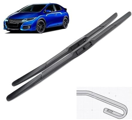 Limpiaparabrisas delantero híbrido compatible con Honda Civic 9 Hatchback Tourer 2012-2016 cepillos de parabrisas 26+18