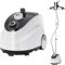 Vaporizador profesional para ropa, reemix de pie con colgador de ropa, calienta en 30 segundos, tanque de agua desmontable grande para 1 hora de vapor continuo, incluye cepillo para polvo de tela,