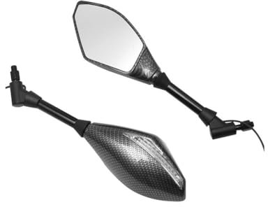 Motorrad Spiegel 2 x Blinker-Seitenspiegel mit Blinkeranzeige, 10 mm Motorrad-Rückspiegel Roller Spiegel (Color : Rear Mirrors)