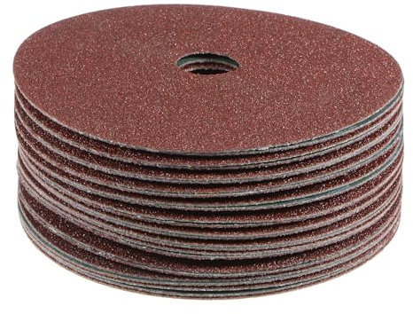 sourcing map 25pcs 80 Grit Aluminum Oxide Resin Fiber Discs 4-1/2x7/8 Metal Sanding Grinding Discs for Angle Grinding Machine Polishing and Grinding Metals, Wood, and Fiberglass