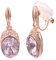 Vissen Plaqué Rose Gold Boucles D'oreilles Clip Pendante Femme Ovale Hypoallergénique Zirconium Boucle Oreille Rose