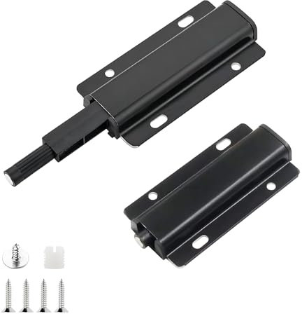 Qrity 2 Stück Push to Open Türschnäpper Magnetischer Türschnäpper, Schublade Schließer, Drucktüröffner für Küche Schrank Kleiderschrank, Schwarz