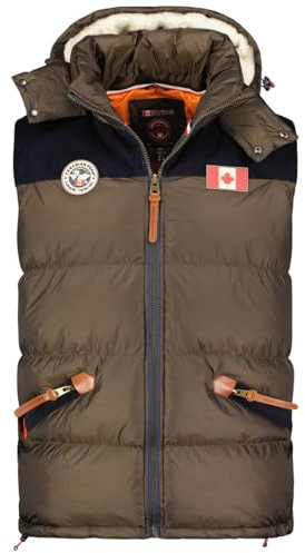Canadian Peak Velianeak Men - Doudoune Homme Chaude Matelassee Sans Manche-Automne Hiver Printemps Ete - Veste Manteau Chaud - Doudounes Manches Courtes Blouson (Kaki XL)