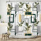 ASDCXZ Geometrie Duschvorhang 180x200 cm, Modern Dunkelgrün Gold Unregelmäßig Geometrie Tropical Blätter Bad Waschbar Duschvorhänge Polyester Textil Wasserdicht Badevorhang für Badewanne mit 12 Haken