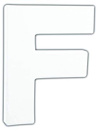 Décopatch AC735Cpack 5x Buchstabe F aus Pappmaché 15x10,5x12cm Weiß