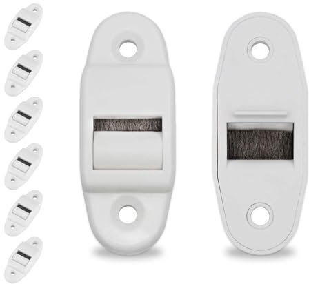 Gurtführung, Rolladen Gurtdurchführung 8 Stück, Rolladen Gurtführung mit Rolle und Bürste, Rollo Gurtband Gurtführung, bis 16mm Gurtbreite 40mm Lochabstand