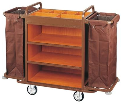 Carro de Tela for Hotel, Carro de Servicio de habitación de Hotel de Doble Bolsillo, Carro de Limpieza, carros de Trabajo