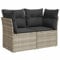 vidaXL Gartensofa mit Kissen 2-Sitzer, Sofa mit Staufach unter Sitzfläche, Terrassensofa mit abnehmbarem waschbarem Bezug, Gartenmöbel Terrassenmöbel, Hellgrau Poly Rattan