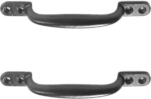 Knobs N Knockers 4X Black Cast Iron 6/150mm Hot Bed Handles Door/Shed/Garden Gate D Pull Handles