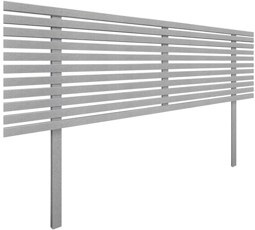 DHOME Recycled Wood Headboard with Legs, Japanese Style, Pallet Bed, Hardware Included (Grey Spikes, 160cm)